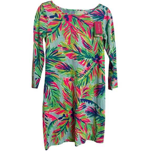 NWT‎ Lilly Pulitzer Marlowe Shift Dress Palm Print Turquoise Pink Green XS - Picture 2 of 8